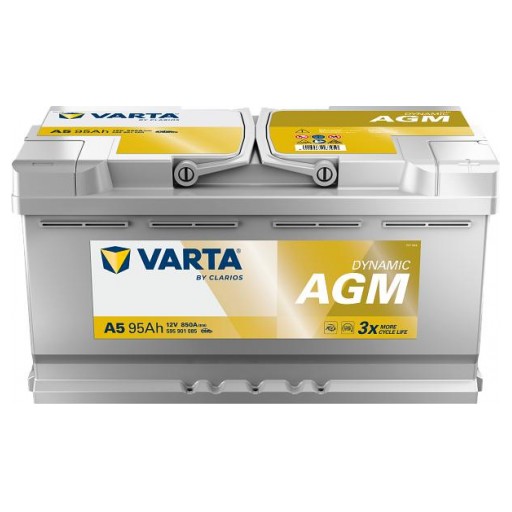 ​Batería de Coche VARTA A5 AGM 95Ah 850A 12V | Tecnología Start-Stop | AC Baterías [0]