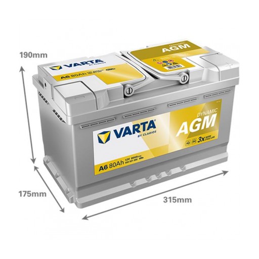 Batería de Coche VARTA A6 AGM 80Ah [2]