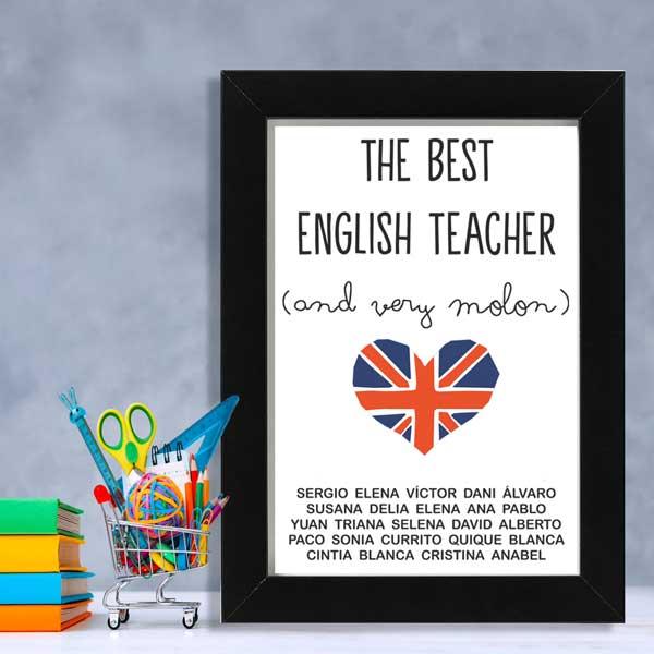 Lámina Personalizada Teacher Profe de Ingés