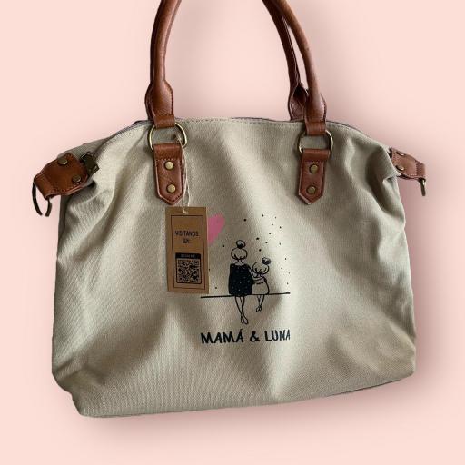 Bolso personalizado Madre e hijos Beige