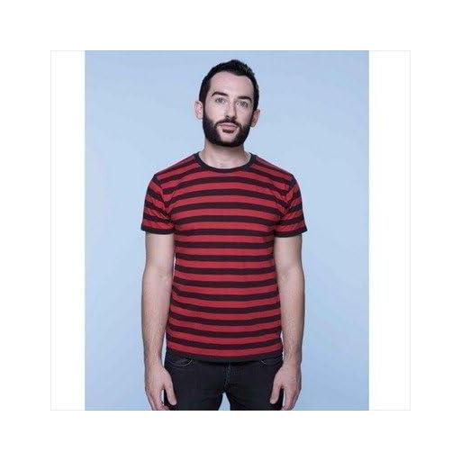 Camiseta Mantis Mens Stripy Rojo/Negro [1]