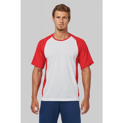 Camiseta Deportiva Bicolor Proact PA467 Blanco/Fine Grey [2]