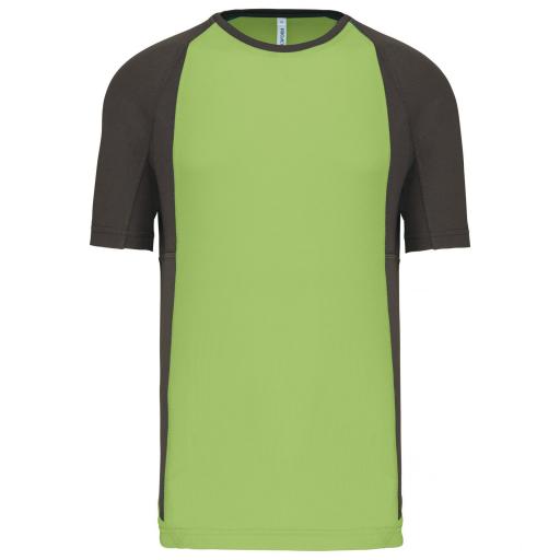 Camiseta Deportiva Bicolor Proact PA467 Lima/Gris Oscuro