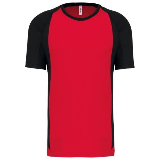 Camiseta Deportiva Bicolor Proact PA467 Rojo/Negro