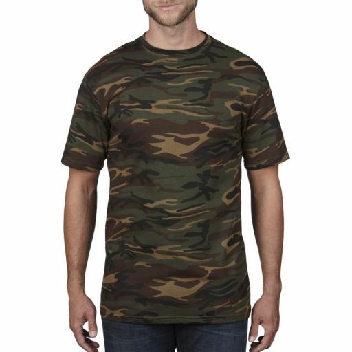 Camiseta Anvil Heavy Weight Camuflaje Verde