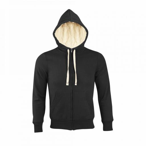 Sudadera con Cremallera Sol's Sherpa Negro