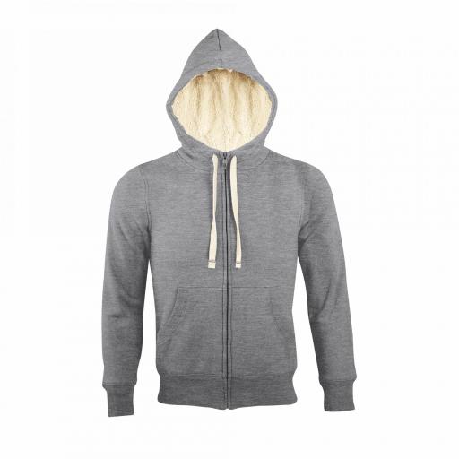 Sudadera con Cremallera Sol's Sherpa Gris Mezcla