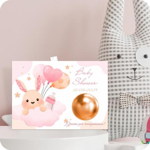 Bálsamo labial con tarjeta baby shower diseño conejita bebé [0]