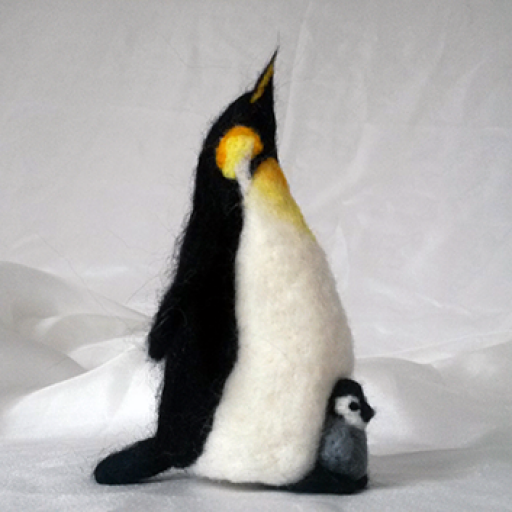 Pingüino Emperador con Polluelo Felting [1]