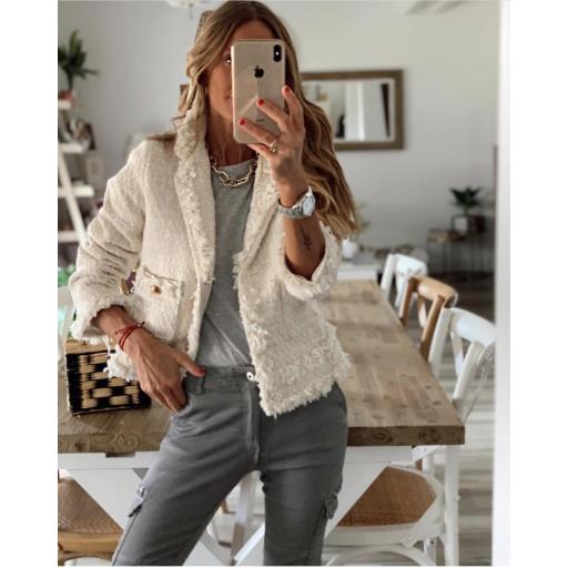  Chaqueta Tweed Cream (Ref.3215)