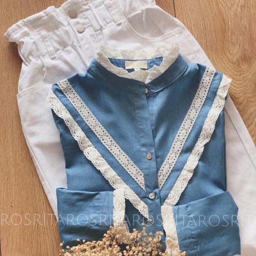 Blusa Crochet & Denim (Ref.3172)