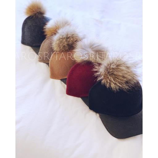 Gorra Paño Pompón Natural (Ref. 1788)