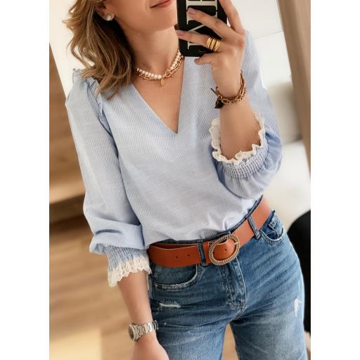 Blusa Pico & Rayas (Ref.5452)
