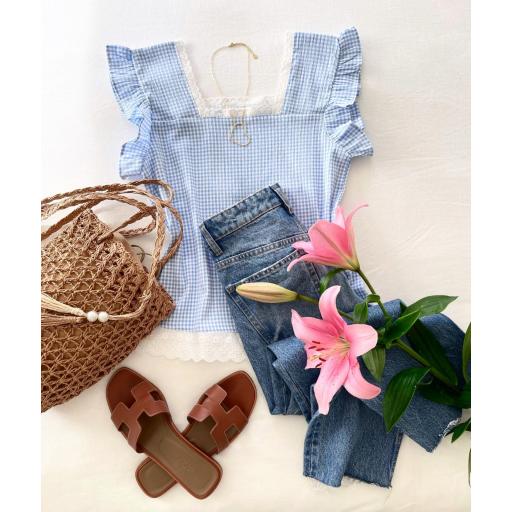 Blusa Vichy & Encaje (Ref.5557) [1]