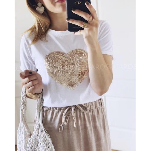 Camiseta Corazón Lentejuelas (Ref. 2180)