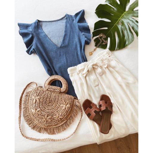 Blusa Denim & Volantes (Ref.5585) [1]