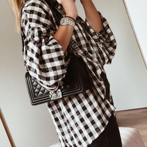 Camisa Oversize Vichy & Stars (Ref.5762)