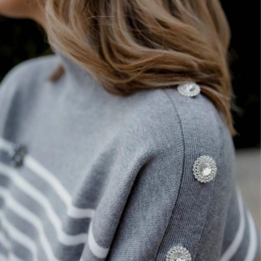 Jersey Navy & Glitter Buttons (Ref.4739)