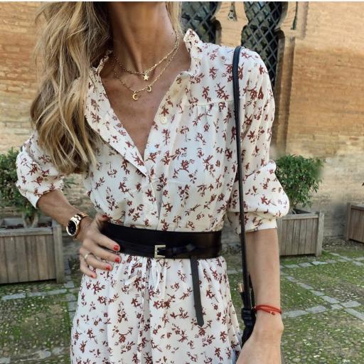 Vestido Beige & Burgundy (Ref.3100) [2]