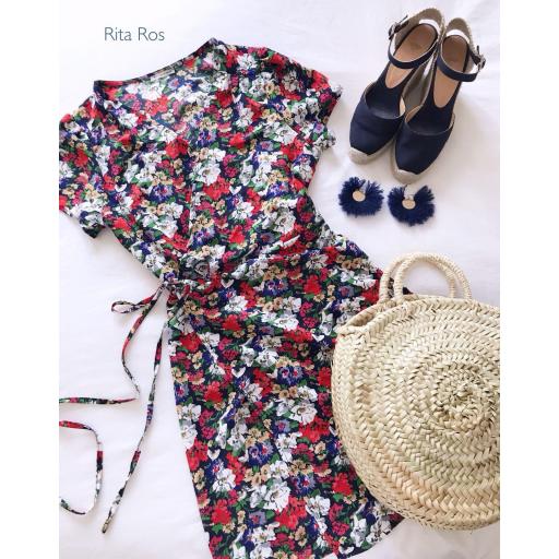 Vestido Cruzado Corto Flores (Ref. 1458) [3]