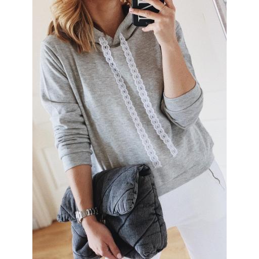 Sudadera Capucha Encaje (Ref.3245)