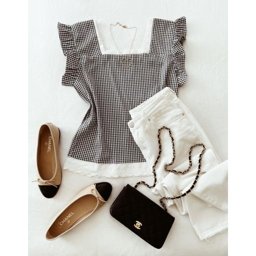 Blusa Vichy & Encaje (Ref.5557)