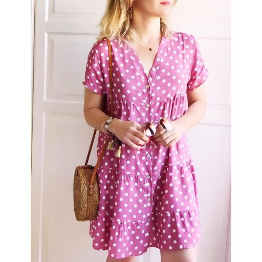 Vestido lunares Frambuesa (Ref. 1443) [2]