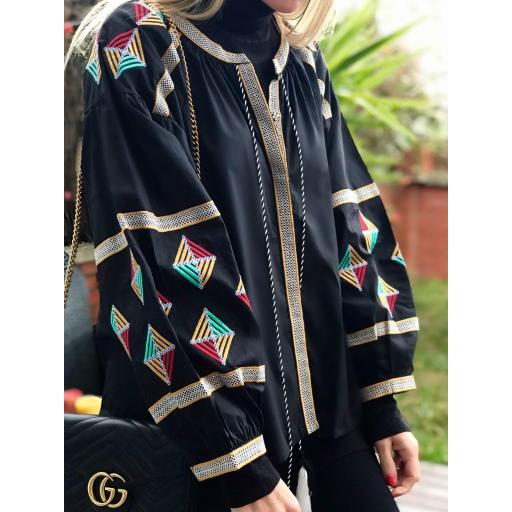 Blusa Boho Negra (Ref.1227)