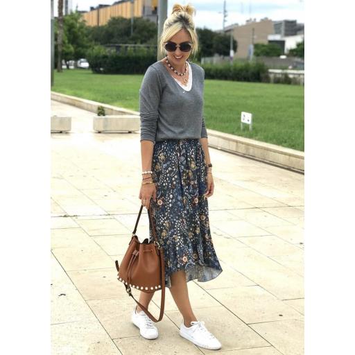 Falda Asimétrica Flores (Ref. 1654) [1]