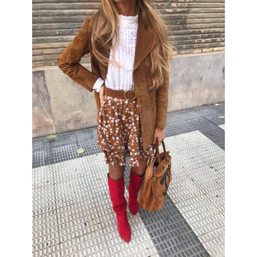 Falda Corta con Volantes y Estampado de Florecitas (Ref.  1064)