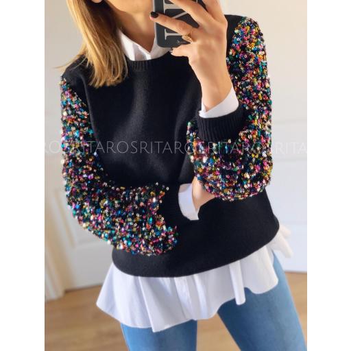 Jersey Mangas Sequins (Ref. 2952)