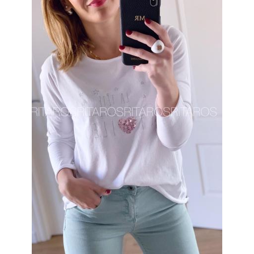 Camiseta Heart Rosa (Ref. 1857)