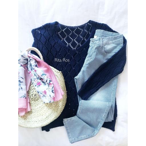 Pantalón Rayas Celeste (Ref. 1303)