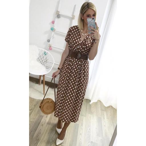 Vestido Lunares Camel (Ref. 1384)