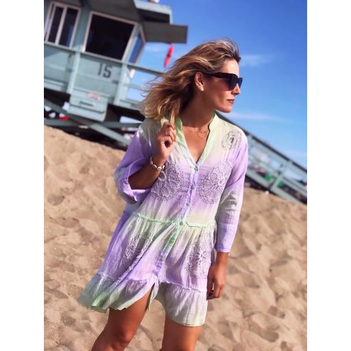 Kaftán Pedrería Lima & Lila (Ref. 1591)