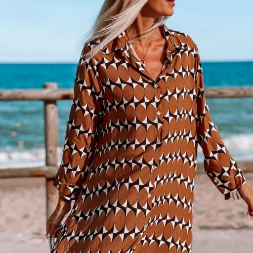 Vestido Geometric Camel (Ref.5766)