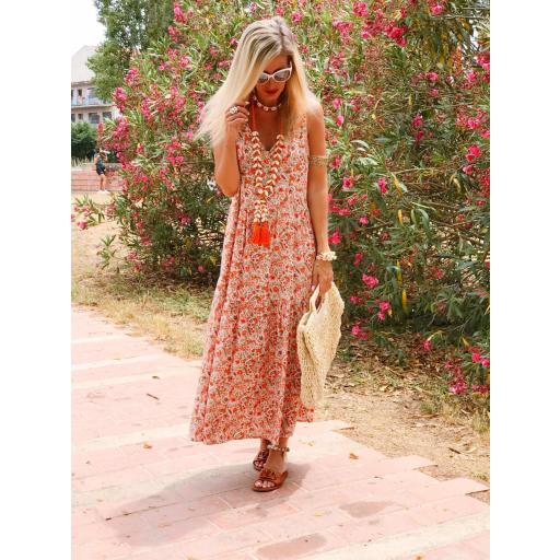 Vestido Maxi Dress Coral (Ref.2222)