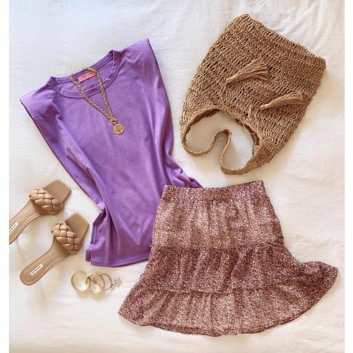  Falda Violet & Camel (Ref.3349)
