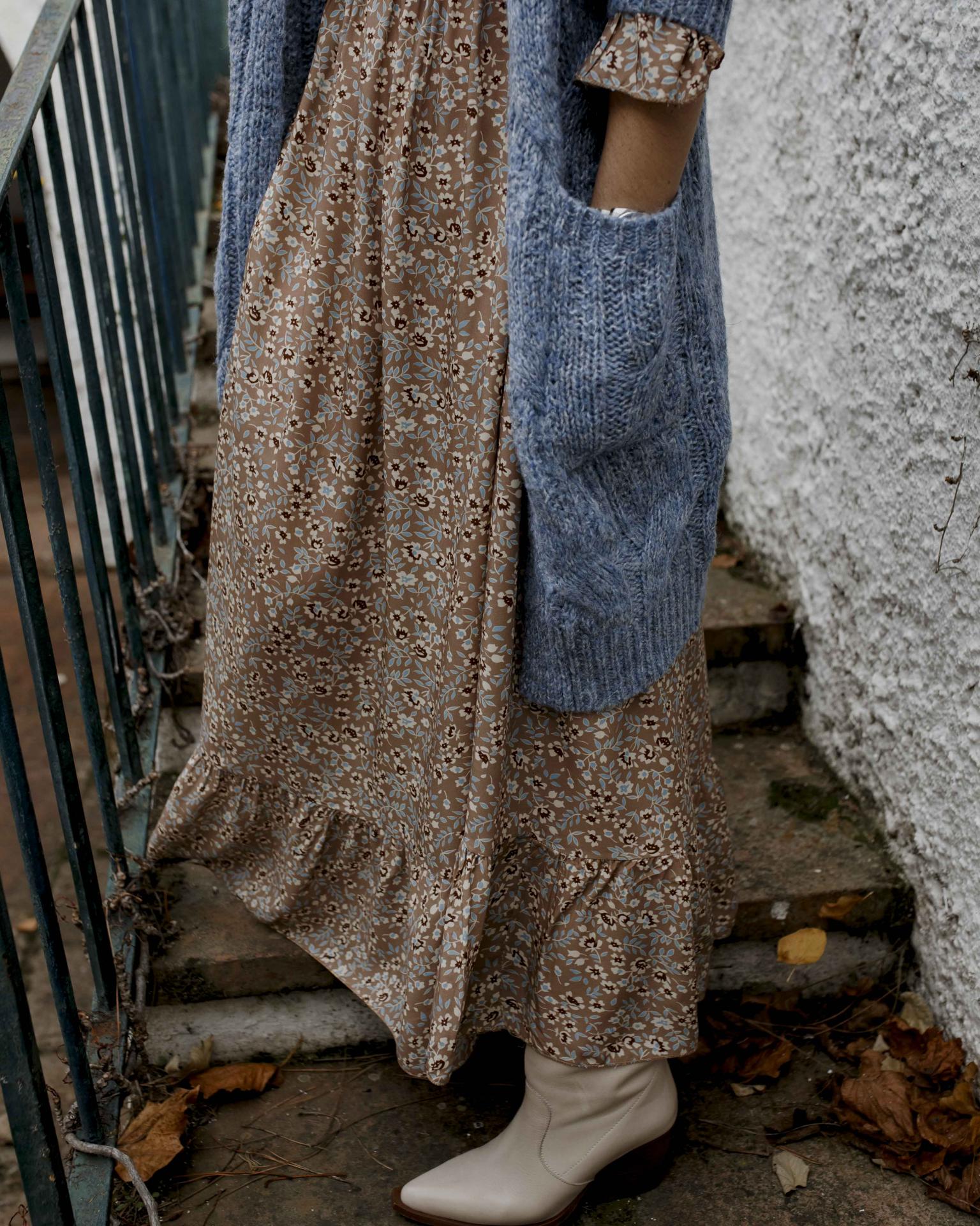 Vestido Camel & Blue (Ref.4318)