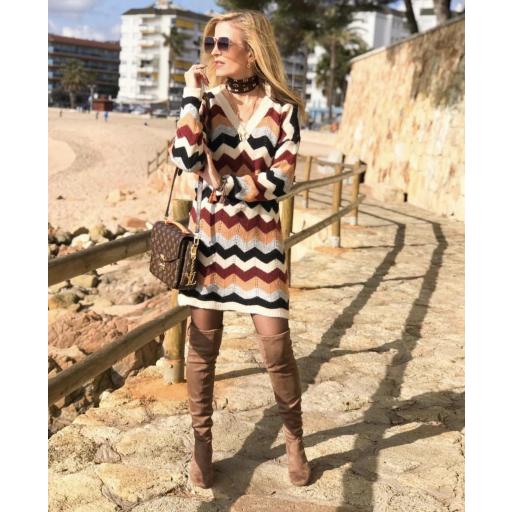 Vestido Geométrico Burgundy (Ref. 1882)