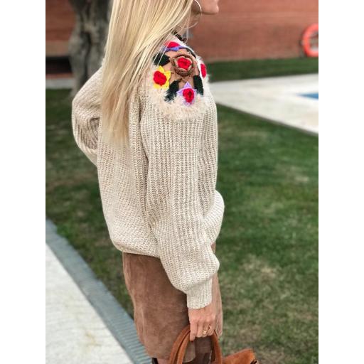 Jersey Beige Hombros Crochet (Ref. 1078-B) [1]