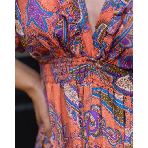 Vestido Peach Paisley (Ref.5645)