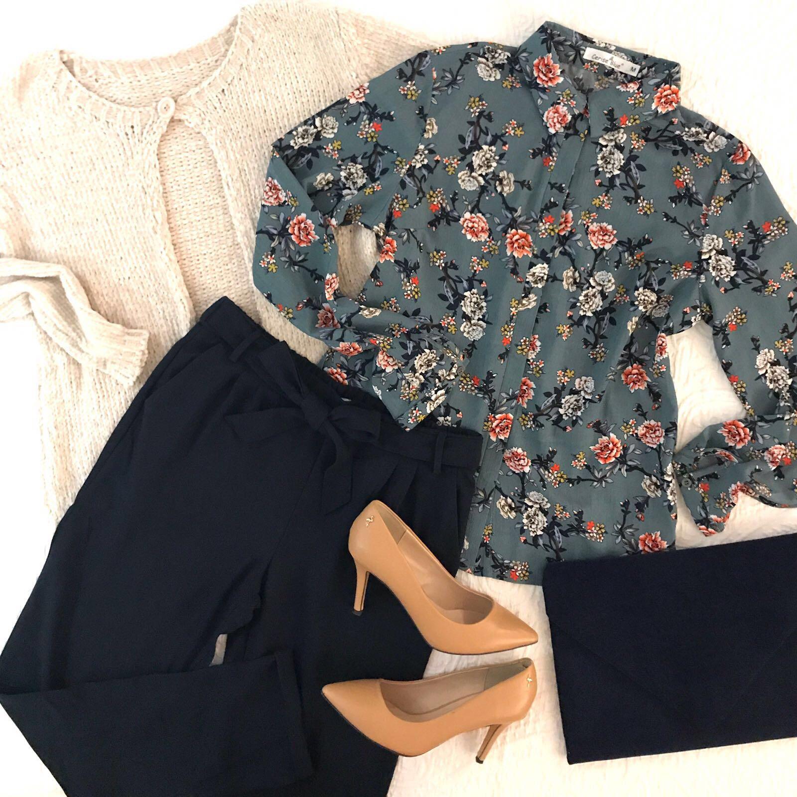 Blusa Verde Flores (Ref. 1052)