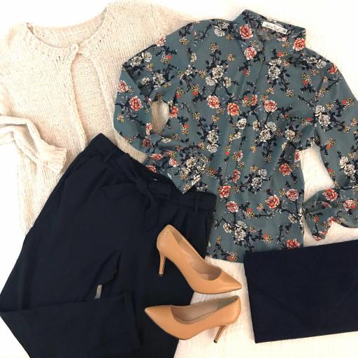 Blusa Verde Flores (Ref. 1052)