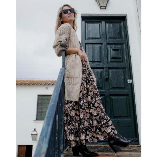 Cárdigan Largo Trenzas (Ref.4306)