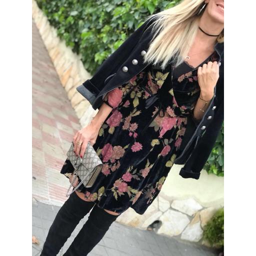 Vestido Negro Terciopelo (Ref. 1055)