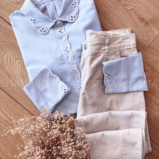 Camisa Rayas & Bordados (Ref.3187)