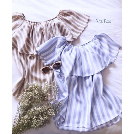 Blusa Rayas Hombros descubiertos (Ref. 1460)