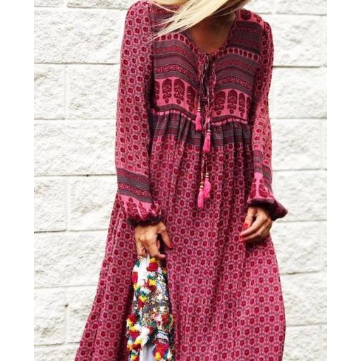 Vestido de Seda Largo Boho (Ref. 1006)