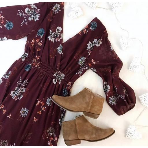 Vestido Largo Cruzado Burdeos (Ref. 1005)